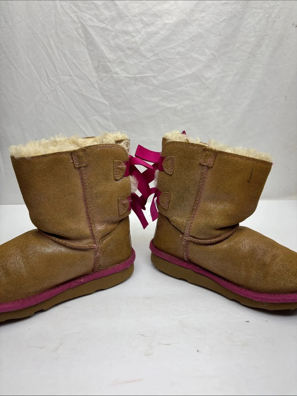 UGG Kids Chestnut and Pink Bailey Bow Boot, SZ 11 toddler girl, box 72